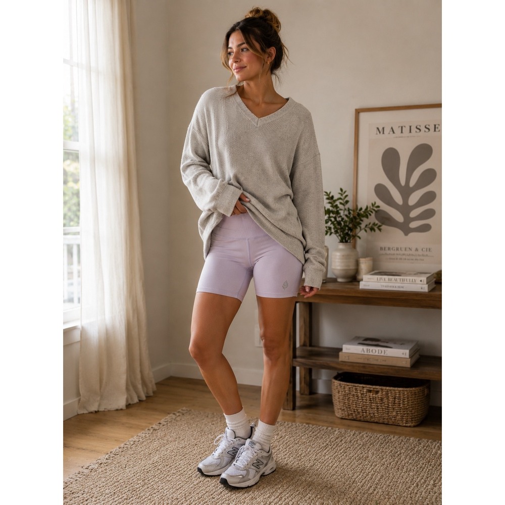 FP Movement Free People Lavender High Waisted Ribbed Athletic Medium Purple